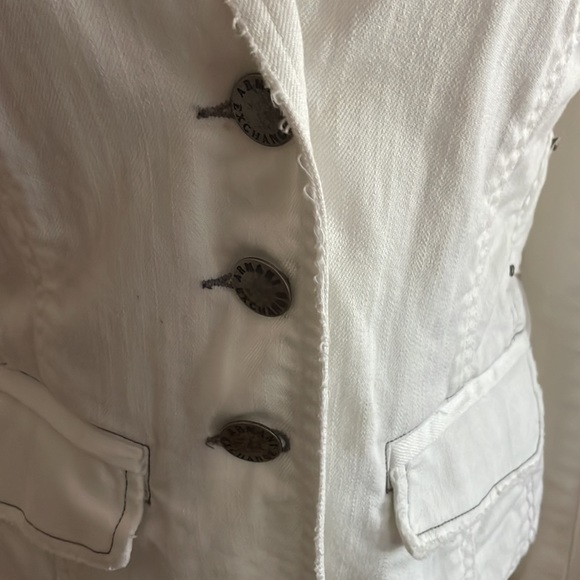 Armani Exchange white blazer jacket size Small EUC - Picture 3 of 8